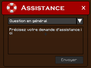 Onglet Assistance de NationsGlory avec le ressource pack